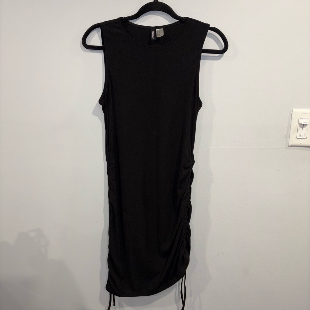 H&M Black Ruched Mini Dress